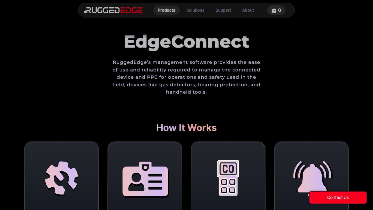 EdgeConnect platform section with gradient icon cards explaining how it works